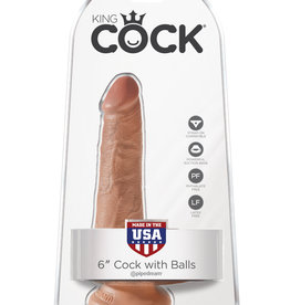 Pipedream King Cock 6" Cock With Balls - Tan