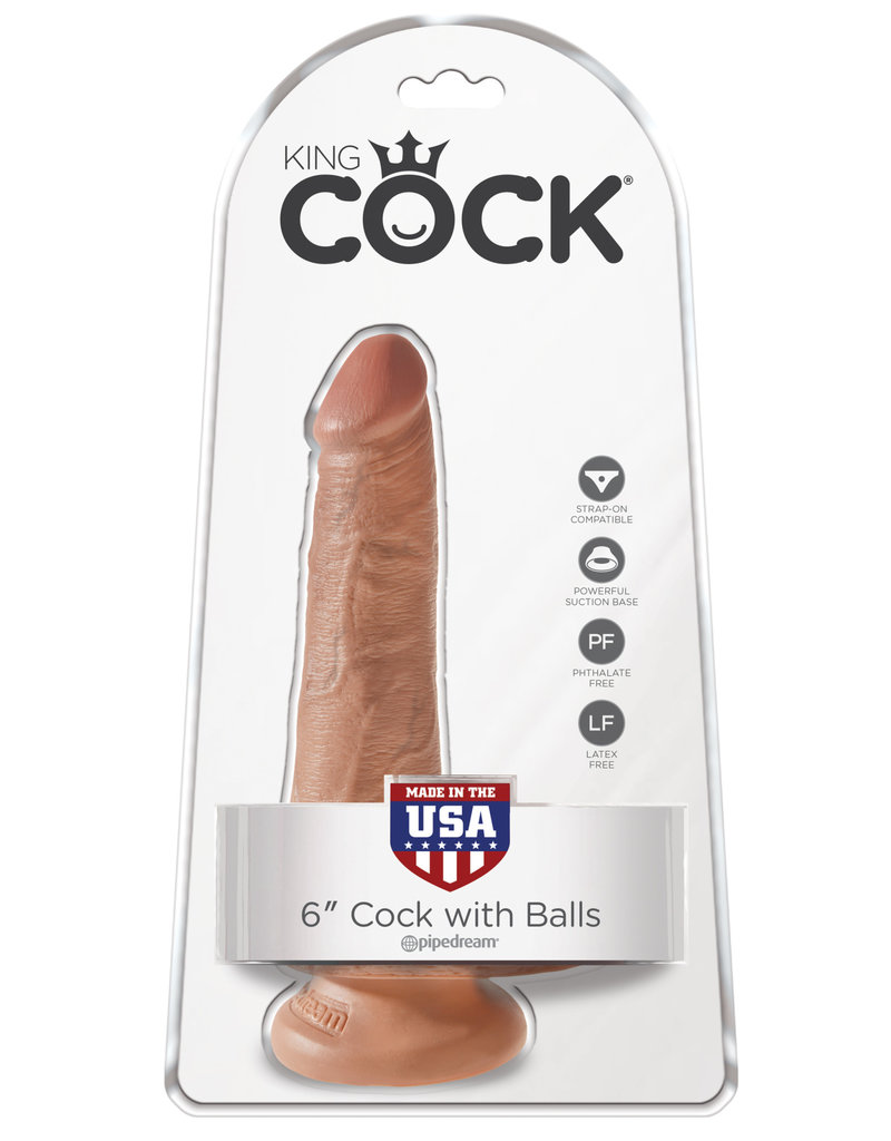 Pipedream King Cock 6" Cock With Balls - Tan