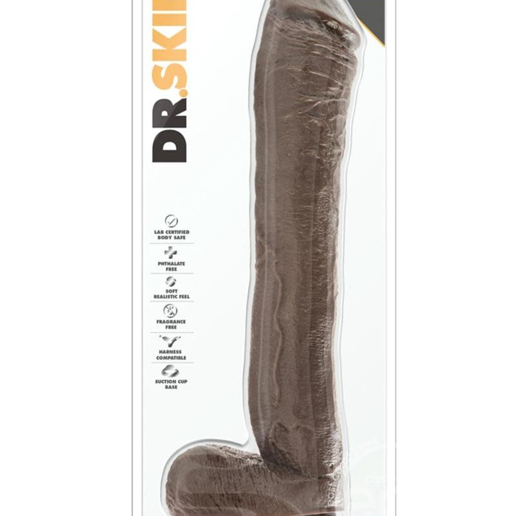 Blush Novelties Dr. Skin Mr. Ed 13" Dildo With Suction Cup - Chocolate