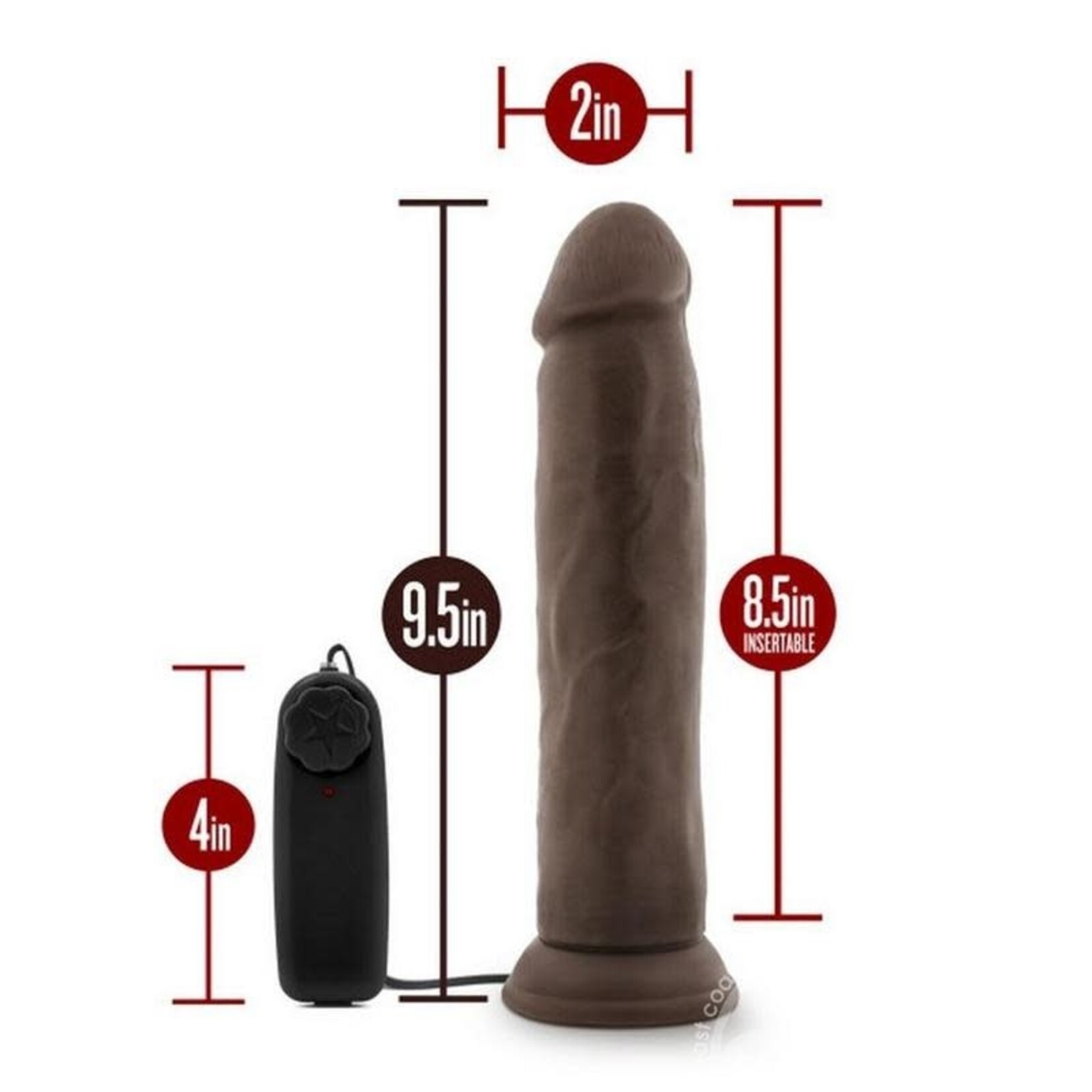 Blush Novelties Dr. Skin - Dr. Throb - 9.5 Inch Vibrating Realistic Cock With Suction Cup - Chocolate