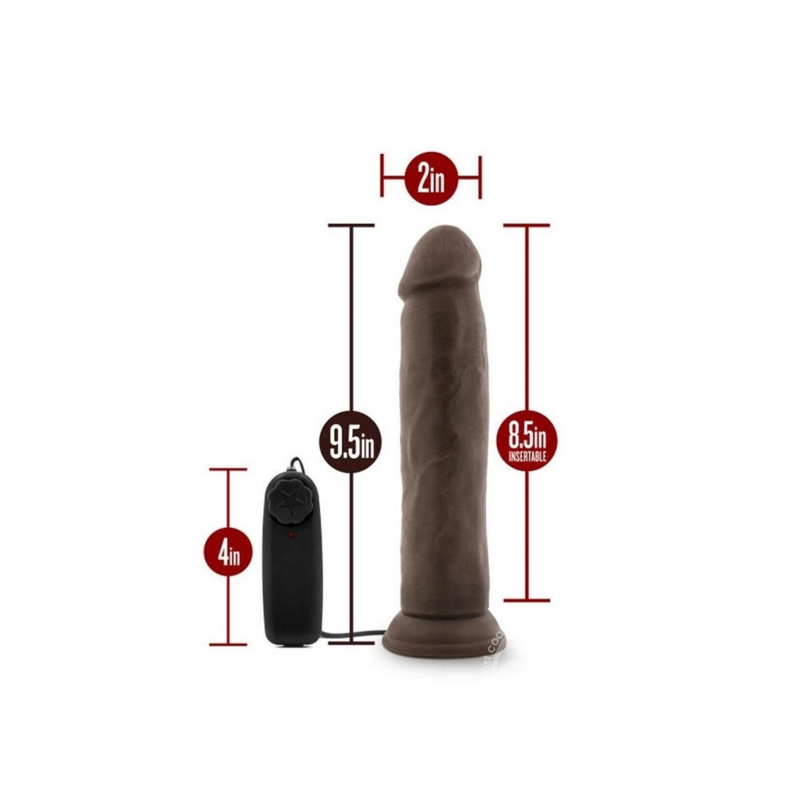 Blush Novelties Dr. Skin - Dr. Throb - 9.5 Inch Vibrating Realistic Cock With Suction Cup - Chocolate