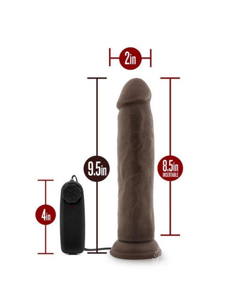 Blush Novelties Dr. Skin - Dr. Throb - 9.5 Inch Vibrating Realistic Cock With Suction Cup - Chocolate