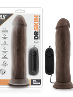 Blush Novelties Dr. Skin - Dr. Throb - 9.5 Inch Vibrating Realistic Cock With Suction Cup - Chocolate