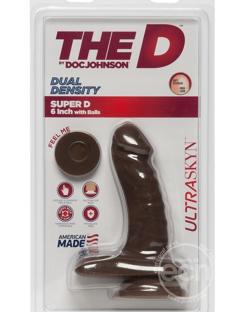 Doc Johnson The D Super D 6 inch with Balls - Chocolate