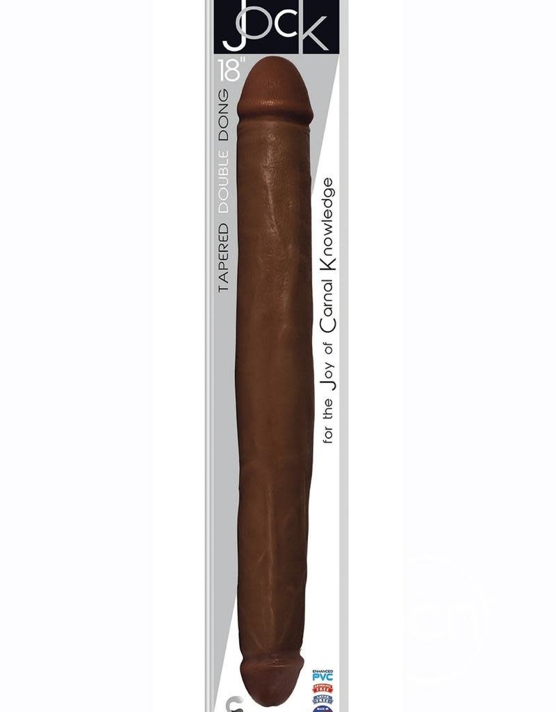 Curve Toys Jock 18 Inch Tapered Double Dildo - Chocolate