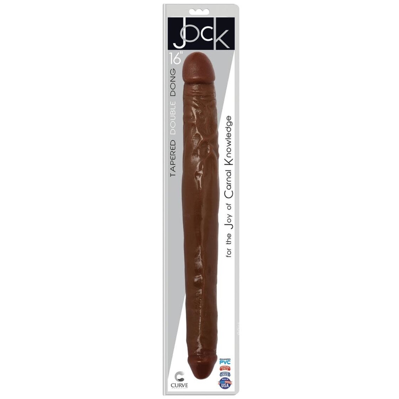 Jock Curve Novelties Jock 16" Double Dong - Chocolate