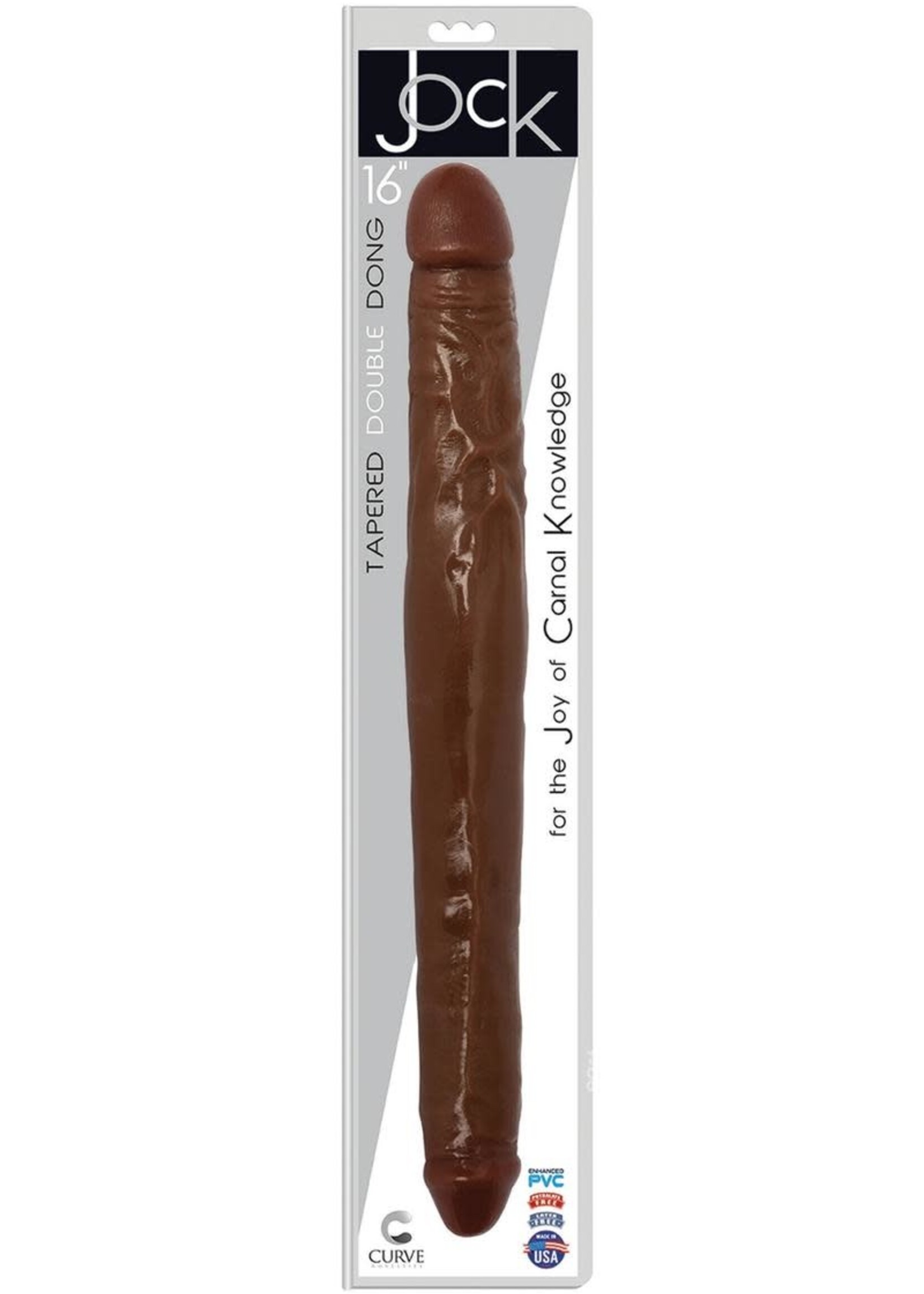 Jock Curve Novelties Jock 16" Double Dong - Chocolate
