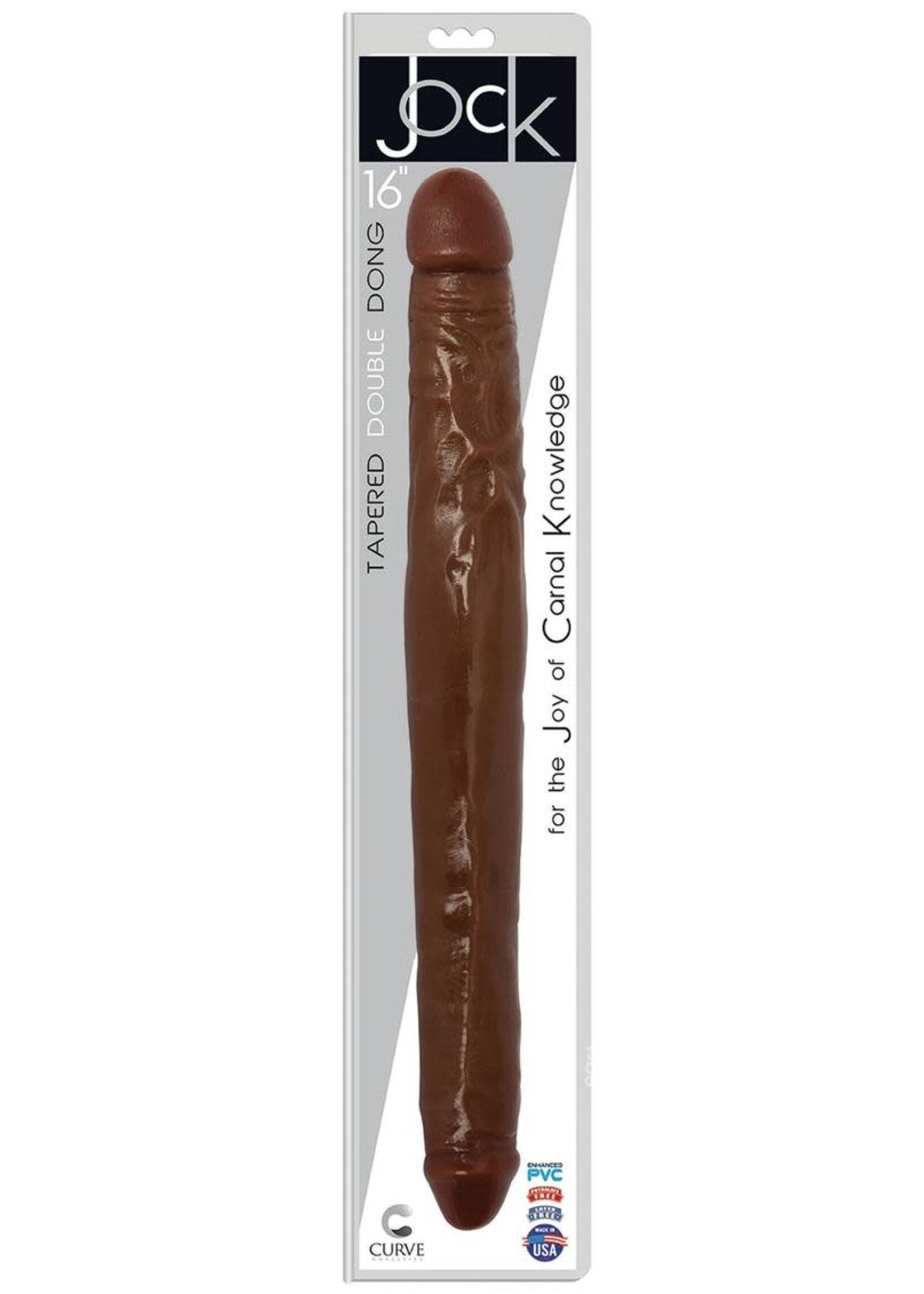 Jock Curve Novelties Jock 16" Double Dong - Chocolate