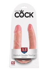 Pipedream King Cock Double Trouble - Medium - Flesh