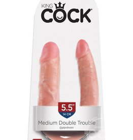 Pipedream King Cock Double Trouble - Medium - Flesh