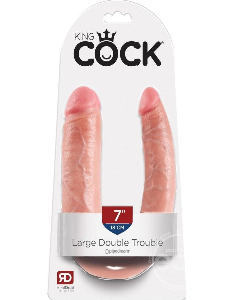 Pipedream King Cock Double Trouble - Large - Flesh