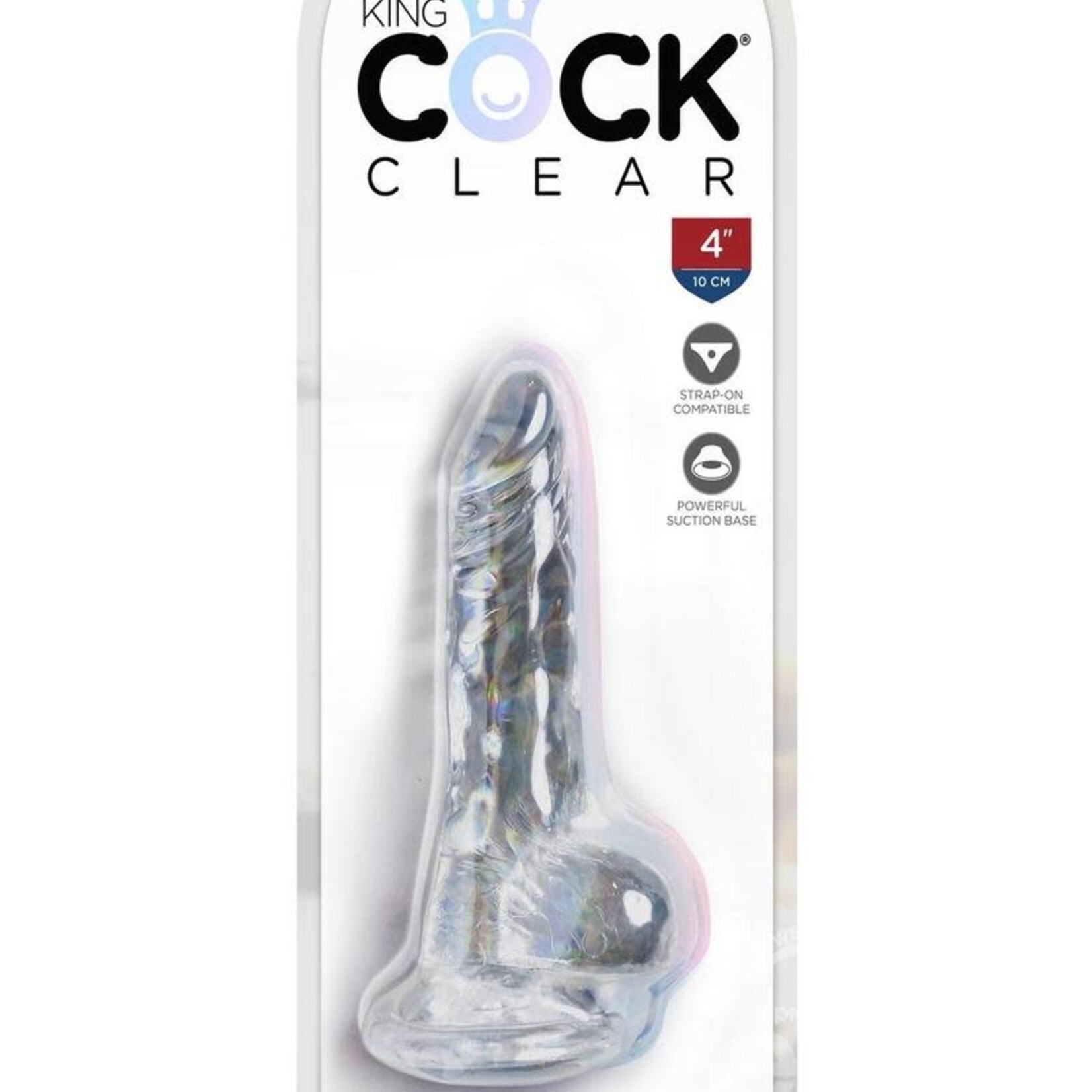 Pipedream King Cock Clear 4" Cock With Balls