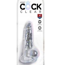 Pipedream King Cock Clear 4" Cock With Balls