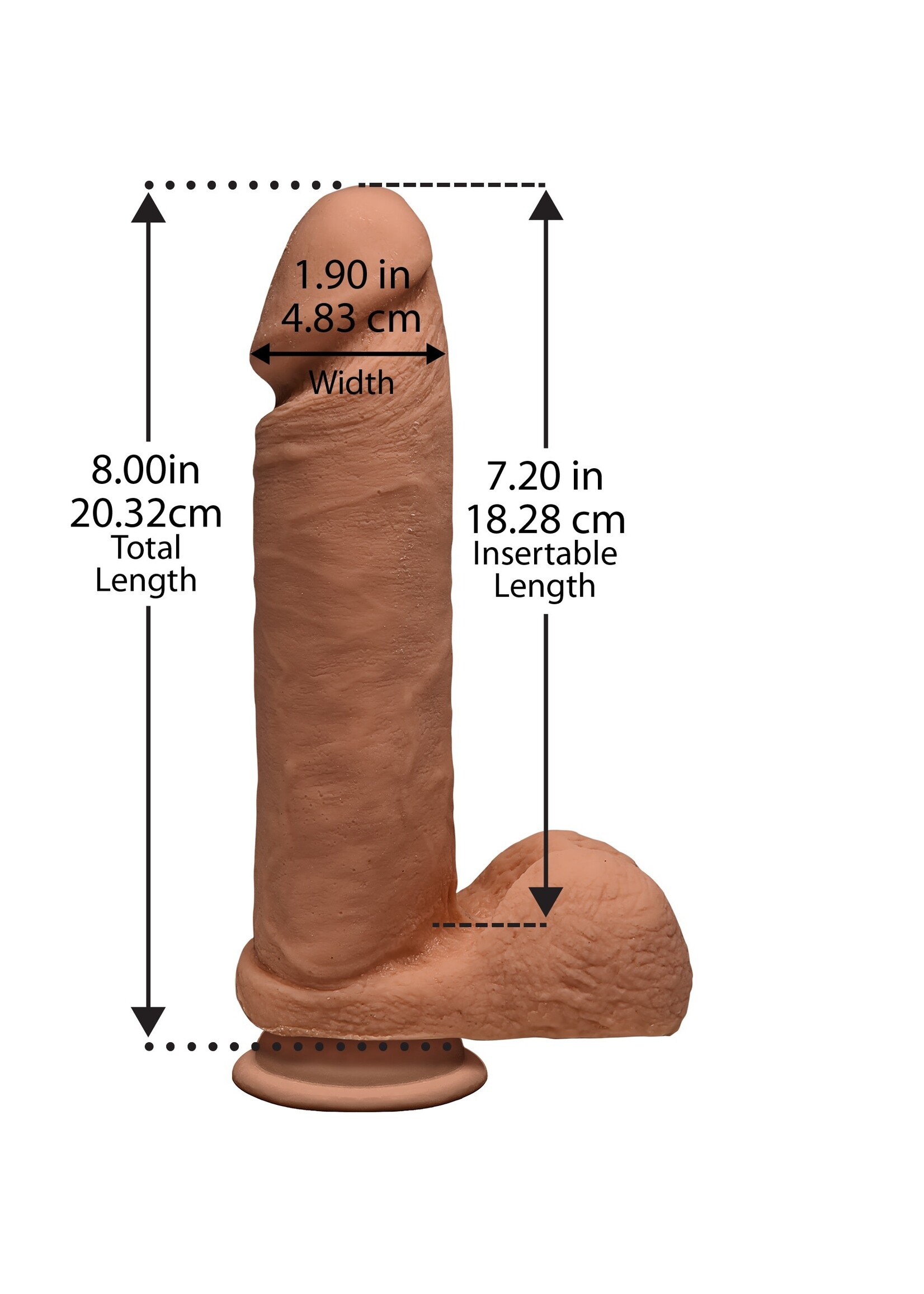 Doc Johnson The D - Perfect D 8" - Caramel