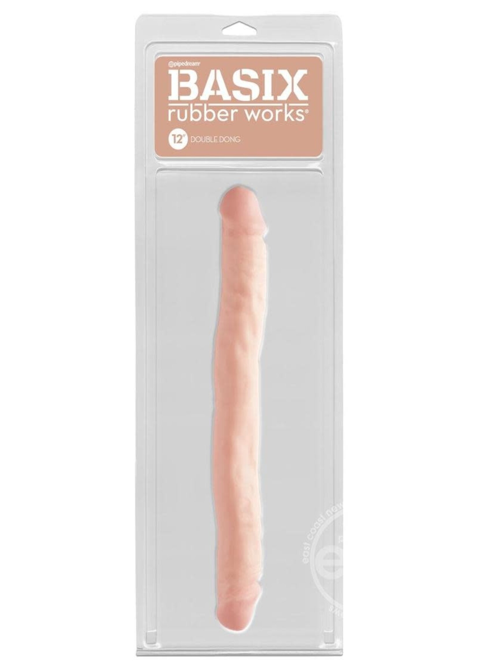 Pipedream Basix Rubber Works 12 Inch Double Dong - Flesh