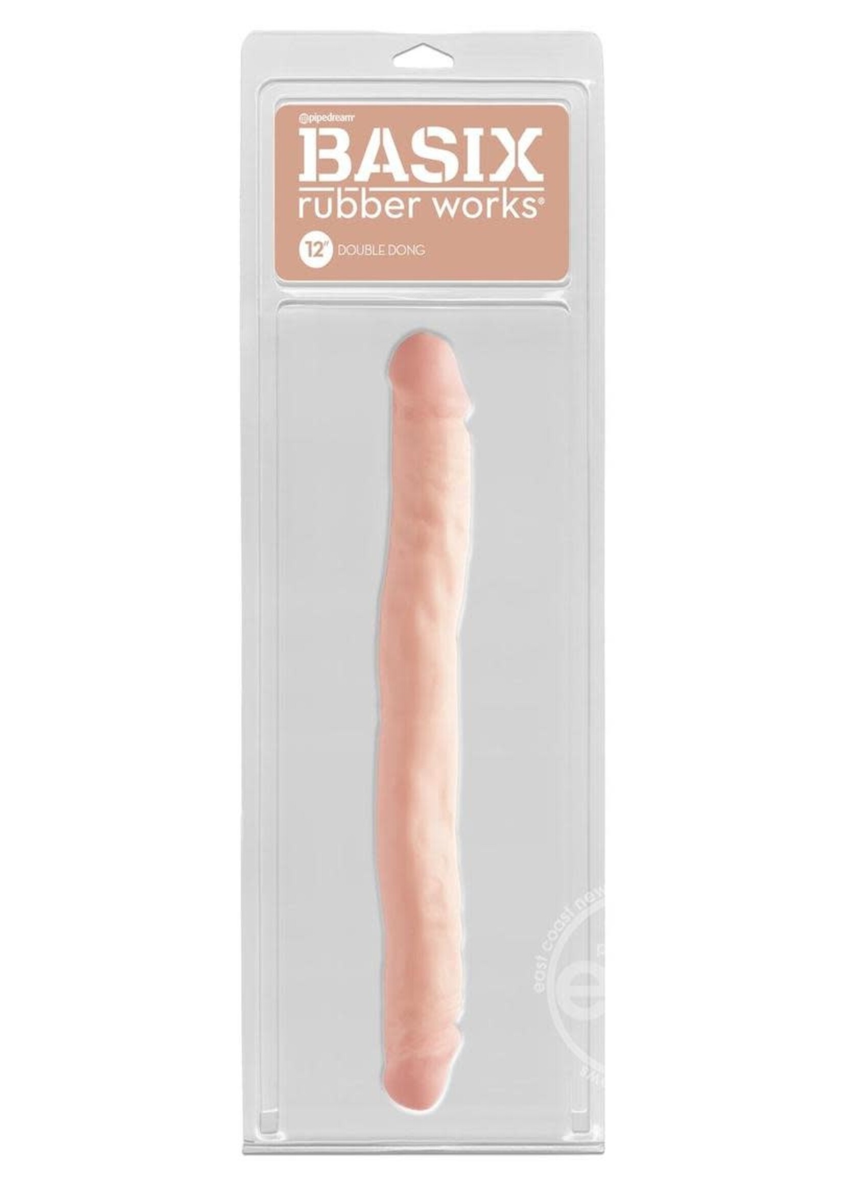 Pipedream Basix Rubber Works 12 Inch Double Dong - Flesh