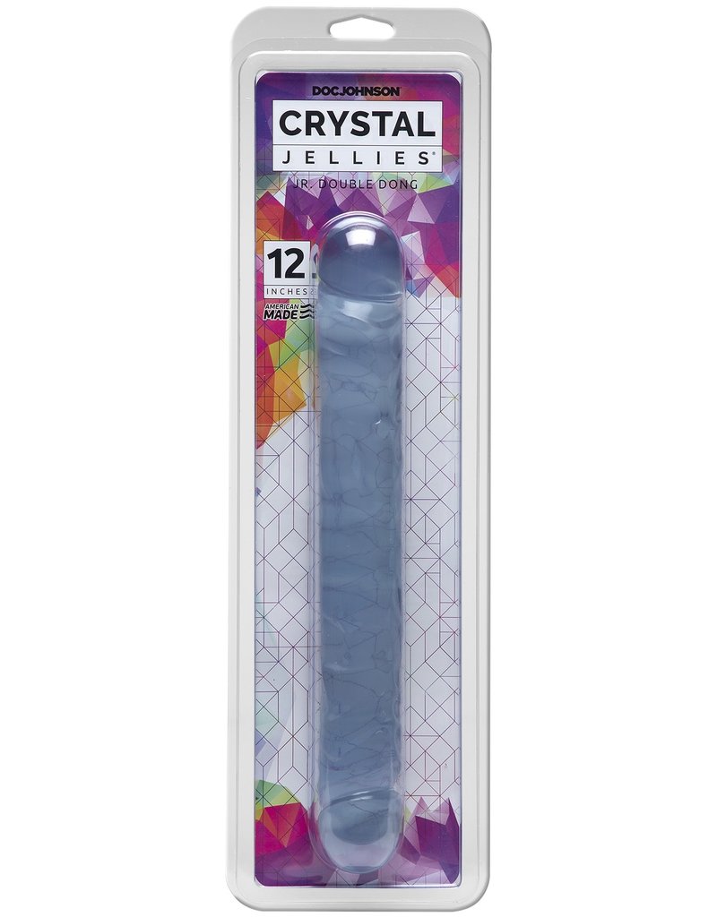 Doc Johnson Crystal Jellies Jr Double Dong 12 Inch - Clear