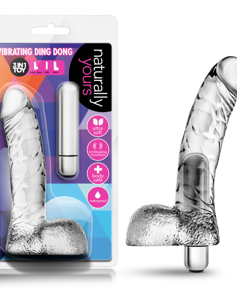 Blush Novelties Naturally Yours - Vibrating Ding Dong - Clear
