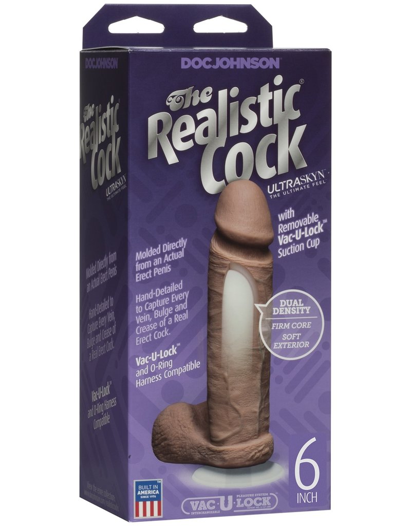 Doc Johnson The Realistic Cock Ultraskyn 6 Inch - Brown