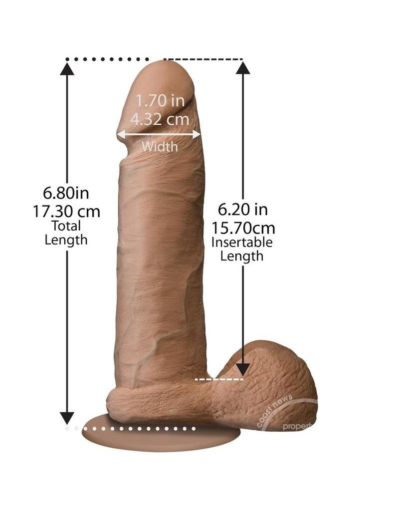 Doc Johnson The Realistic Cock Ultraskyn 6 Inch - Brown