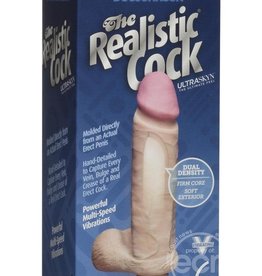 Doc Johnson The Realistic Cock Ultraskyn Vibrating 6" - Vanilla