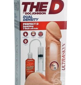 Doc Johnson The D Perfect D Ultraskyn Squirting Dildo 7in - Vanilla