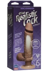 Doc Johnson The Realistic Cock Ultraskyn Vibrating 6" - Caramel