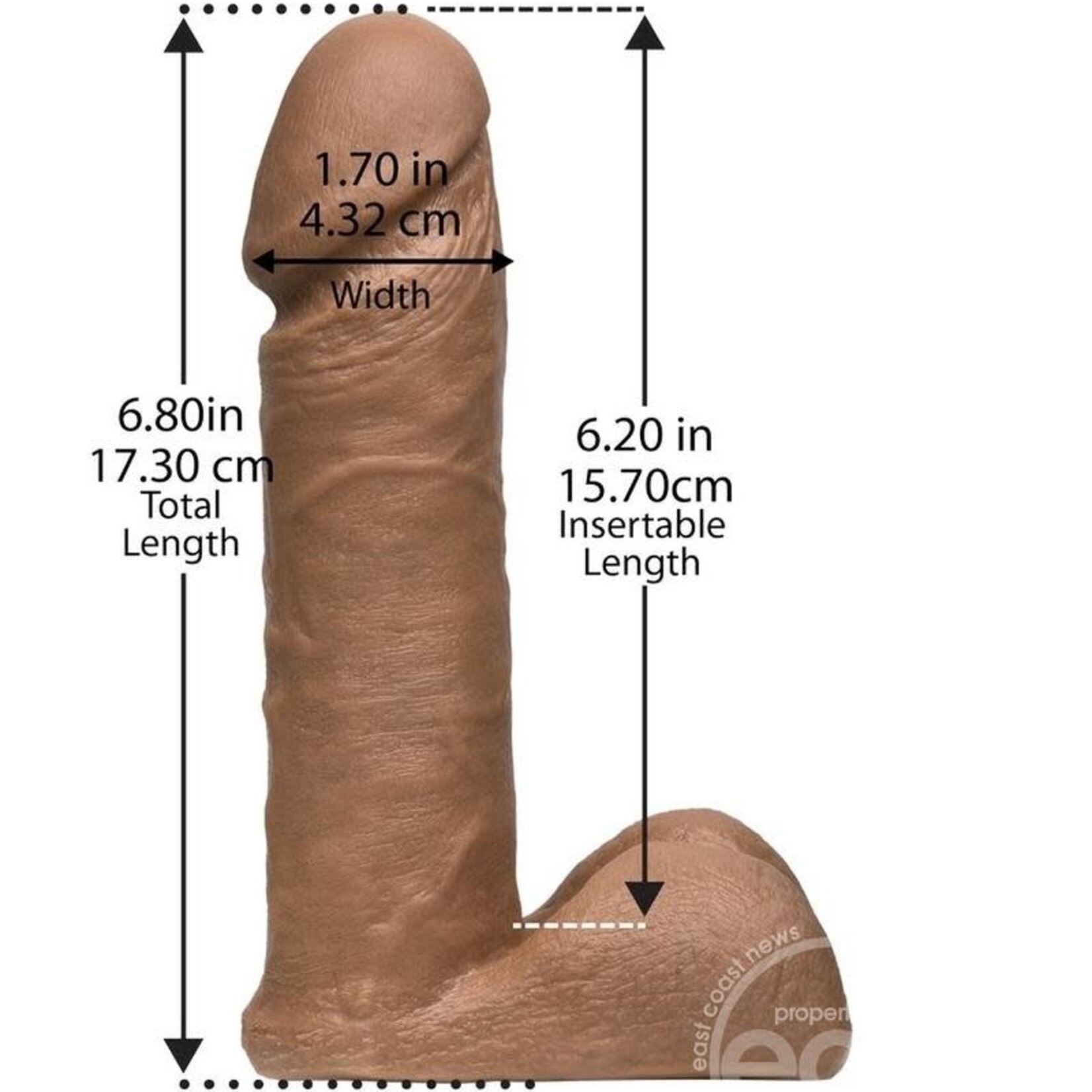 Doc Johnson Vac-U-Lock 6-Inch Ur3 Cock - Brown