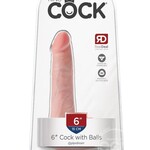Pipedream King Cock 6" Cock With Balls - Light