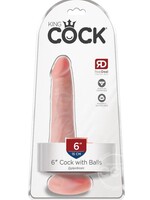 Pipedream King Cock 6" Cock With Balls - Light