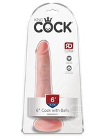Pipedream King Cock 6" Cock With Balls - Light