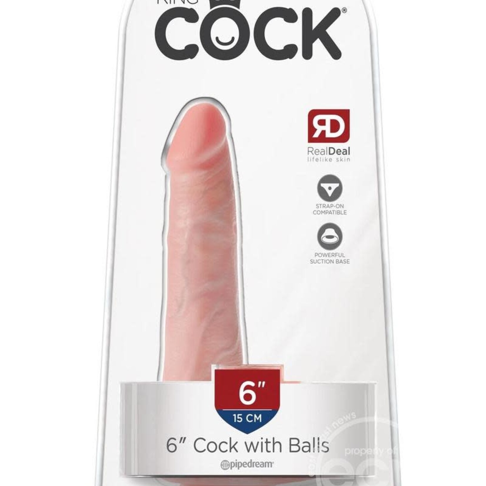 Pipedream King Cock 6" Cock With Balls - Light