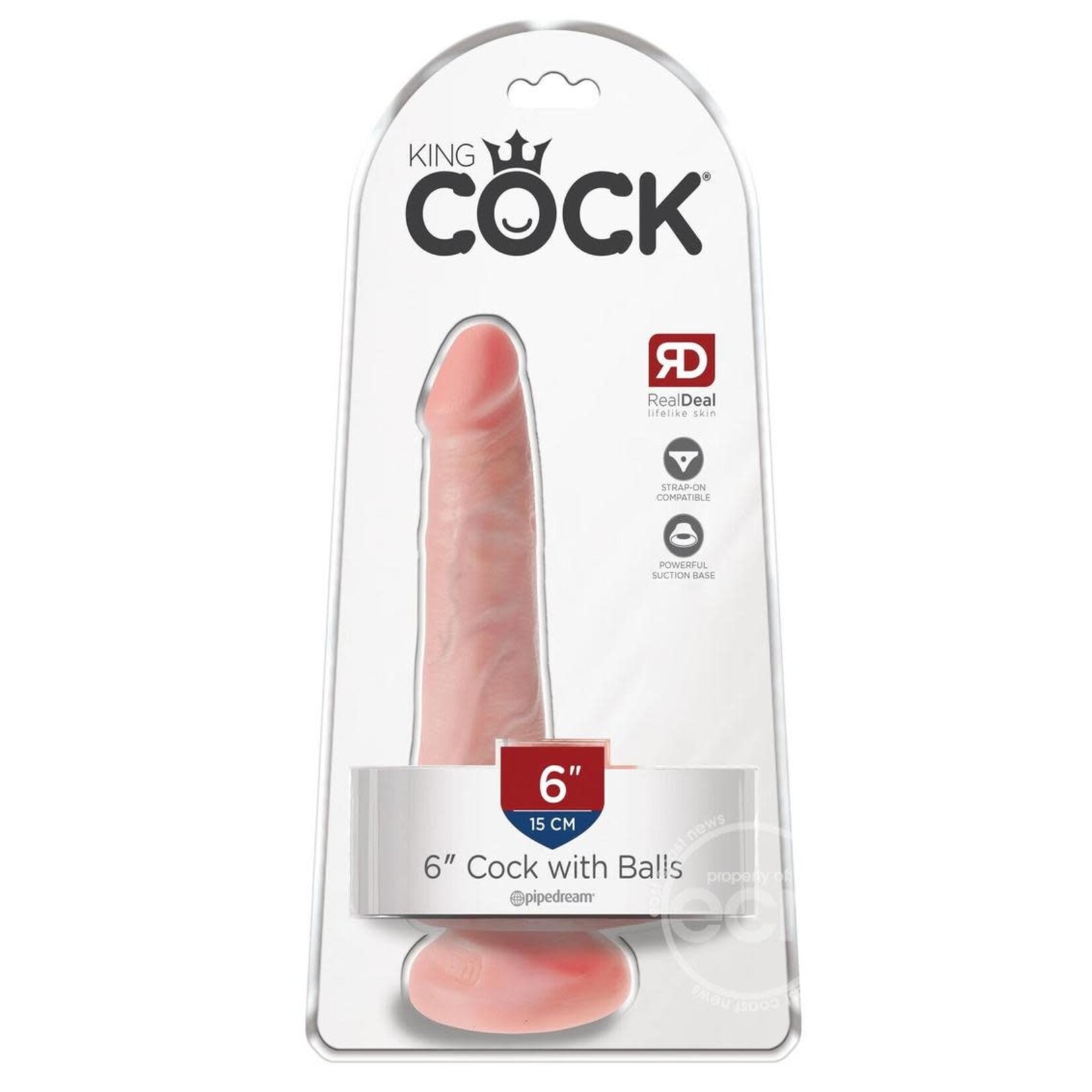 Pipedream King Cock 6" Cock With Balls - Light