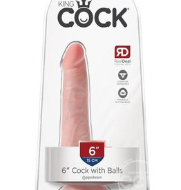 Pipedream King Cock 6" Cock With Balls - Light