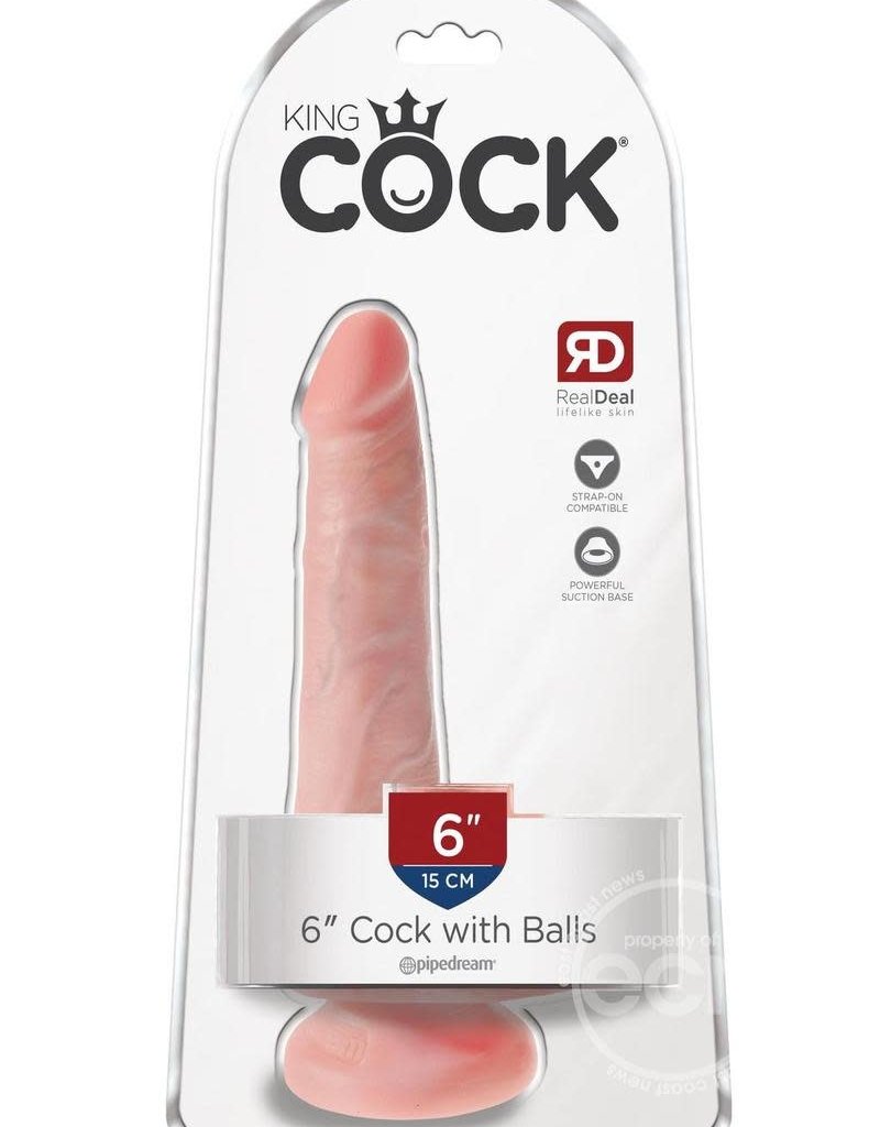 Pipedream King Cock 6" Cock With Balls - Light