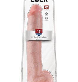 Pipedream King Cock 15" Cock With Balls - Light