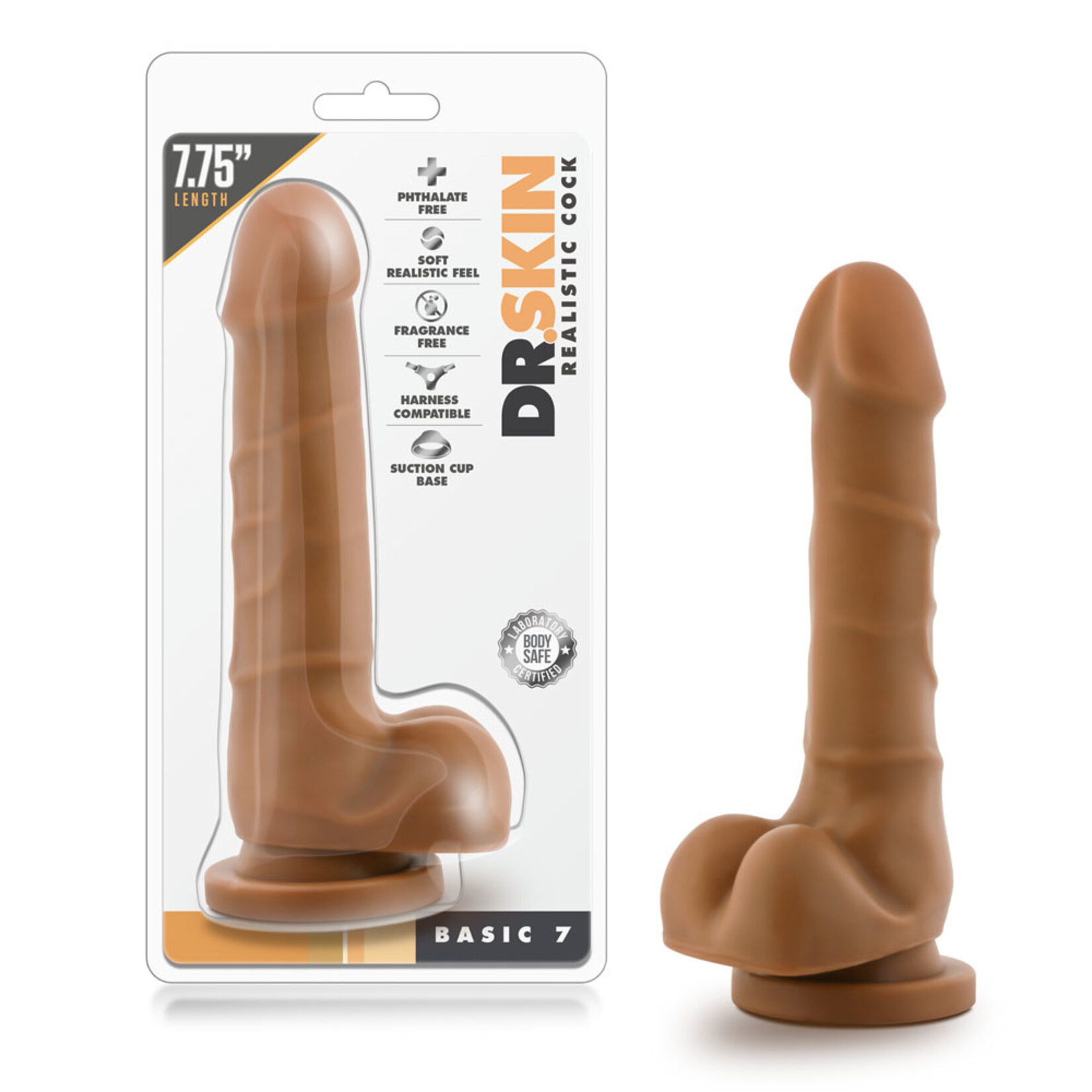 Blush Novelties Dr. Skin - Realistic Cock - Basic 7 - Mocha