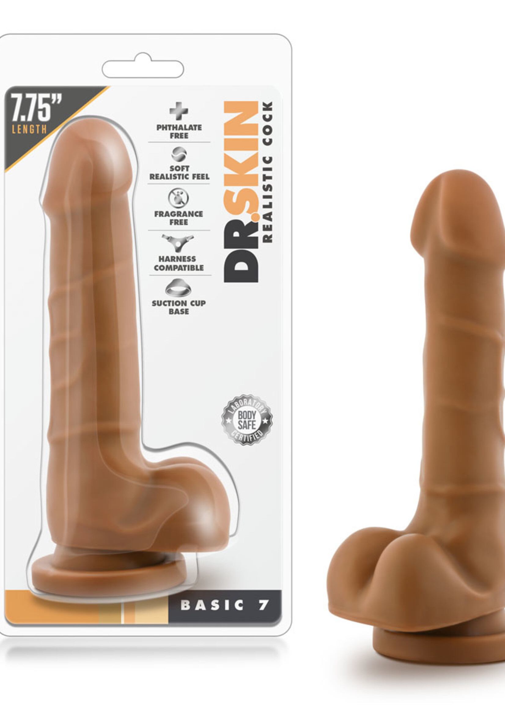 Blush Novelties Dr. Skin - Realistic Cock - Basic 7 - Mocha