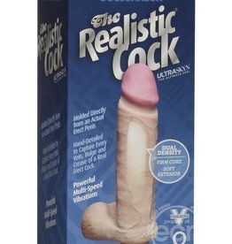 Doc Johnson The Realistic Cock Ultraskyn Vibrating 8" - Vanilla