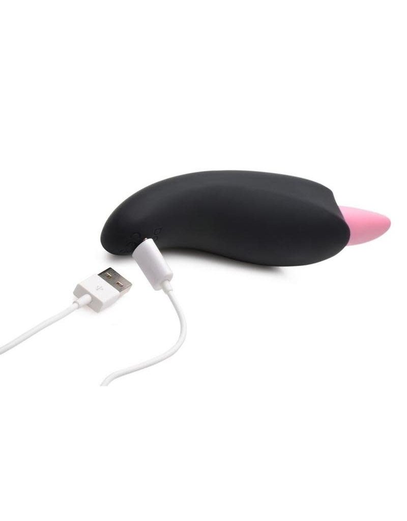 XR Brands inmi Inmi Luscious Licker 7X Rechargeable Silicone Licking Tongue Clitoral Stimulator - Black/Pink