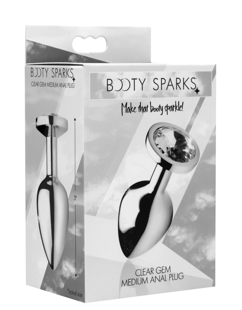 XR Brands Booty Sparks Clear Gem Anal Plug - Medium