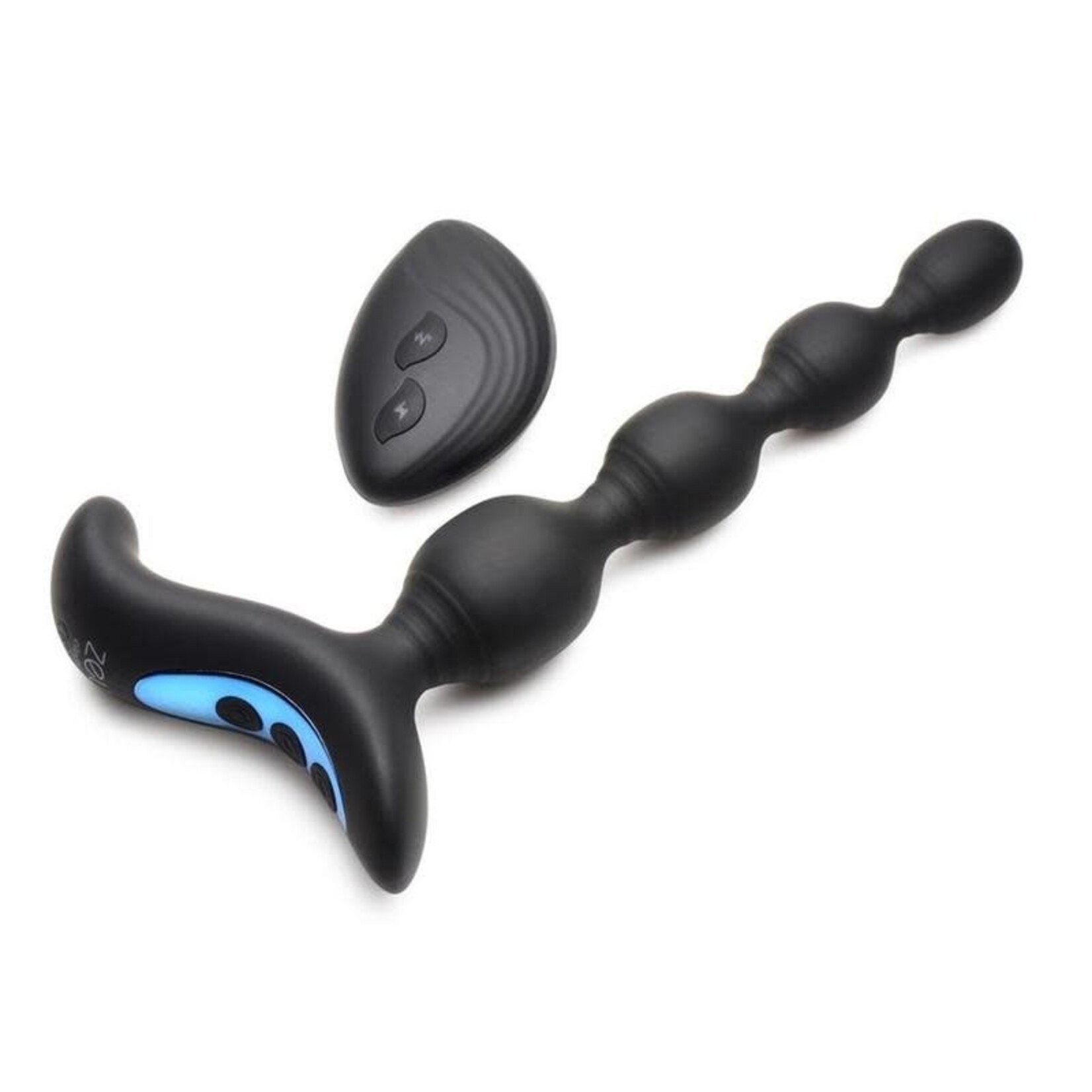 XR Brands Zeus Electrosex Zeus Shock Beads 80X Vibrating & E-Stim Rechargeable Silicone Anal Beads with Remote Control