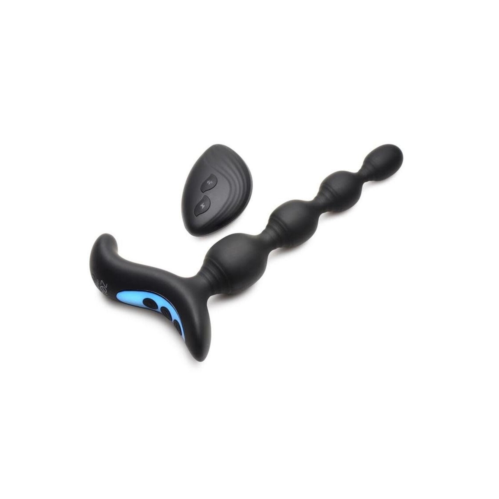 XR Brands Zeus Electrosex Zeus Shock Beads 80X Vibrating & E-Stim Rechargeable Silicone Anal Beads with Remote Control