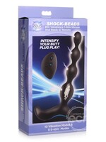 XR Brands Zeus Electrosex Zeus Shock Beads 80X Vibrating & E-Stim Rechargeable Silicone Anal Beads with Remote Control