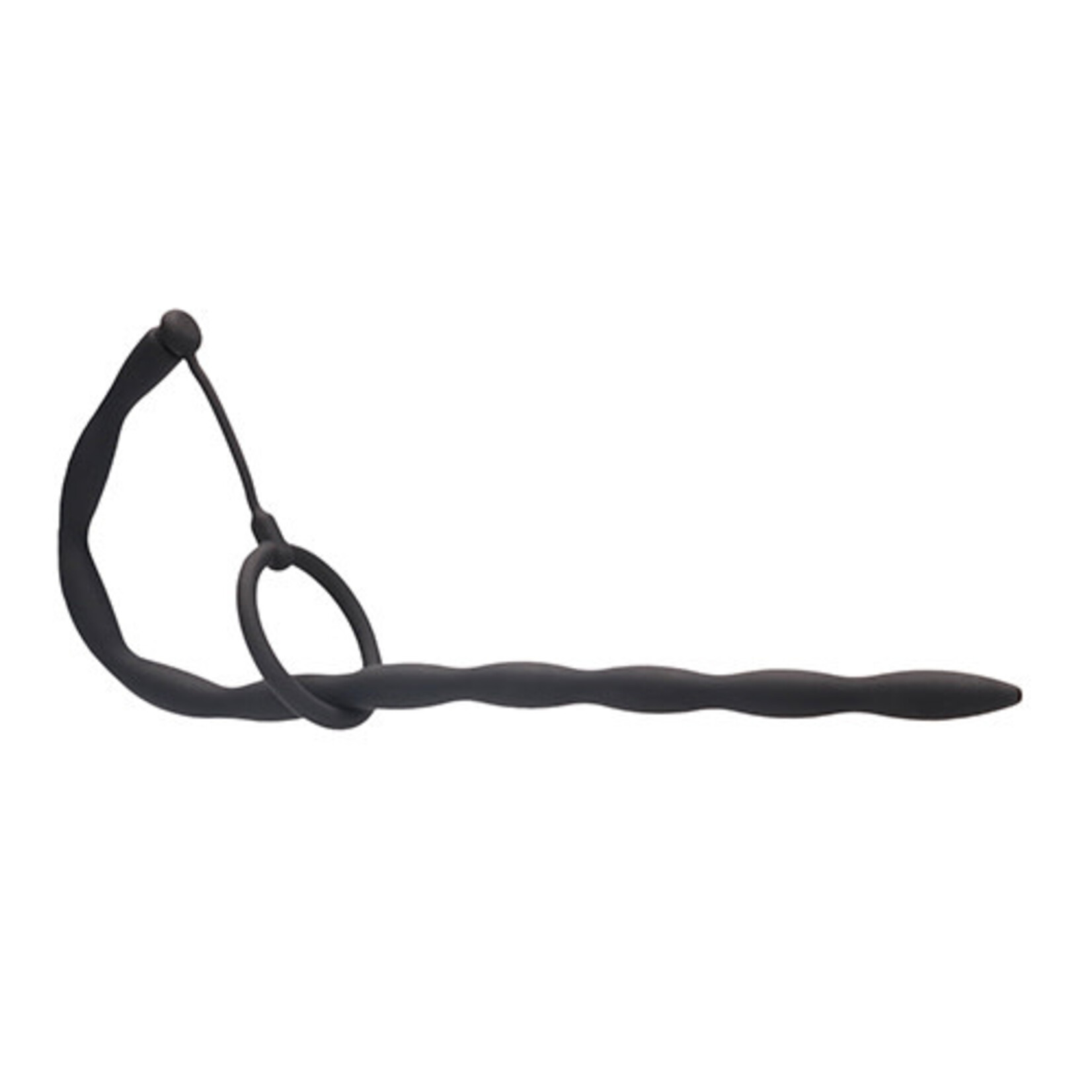 Shots Ouch! Shots Ouch Urethral Sounding Silicone Plug & Cock Ring Set - Black