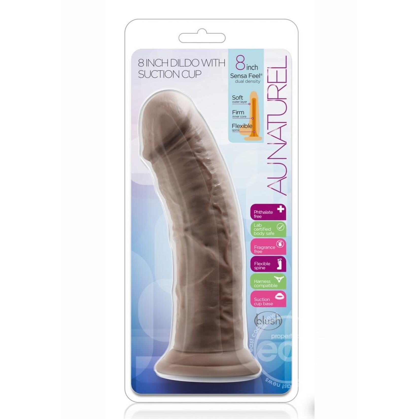 Blush Novelties Au Naturel Dildo with Suction Cup 8in