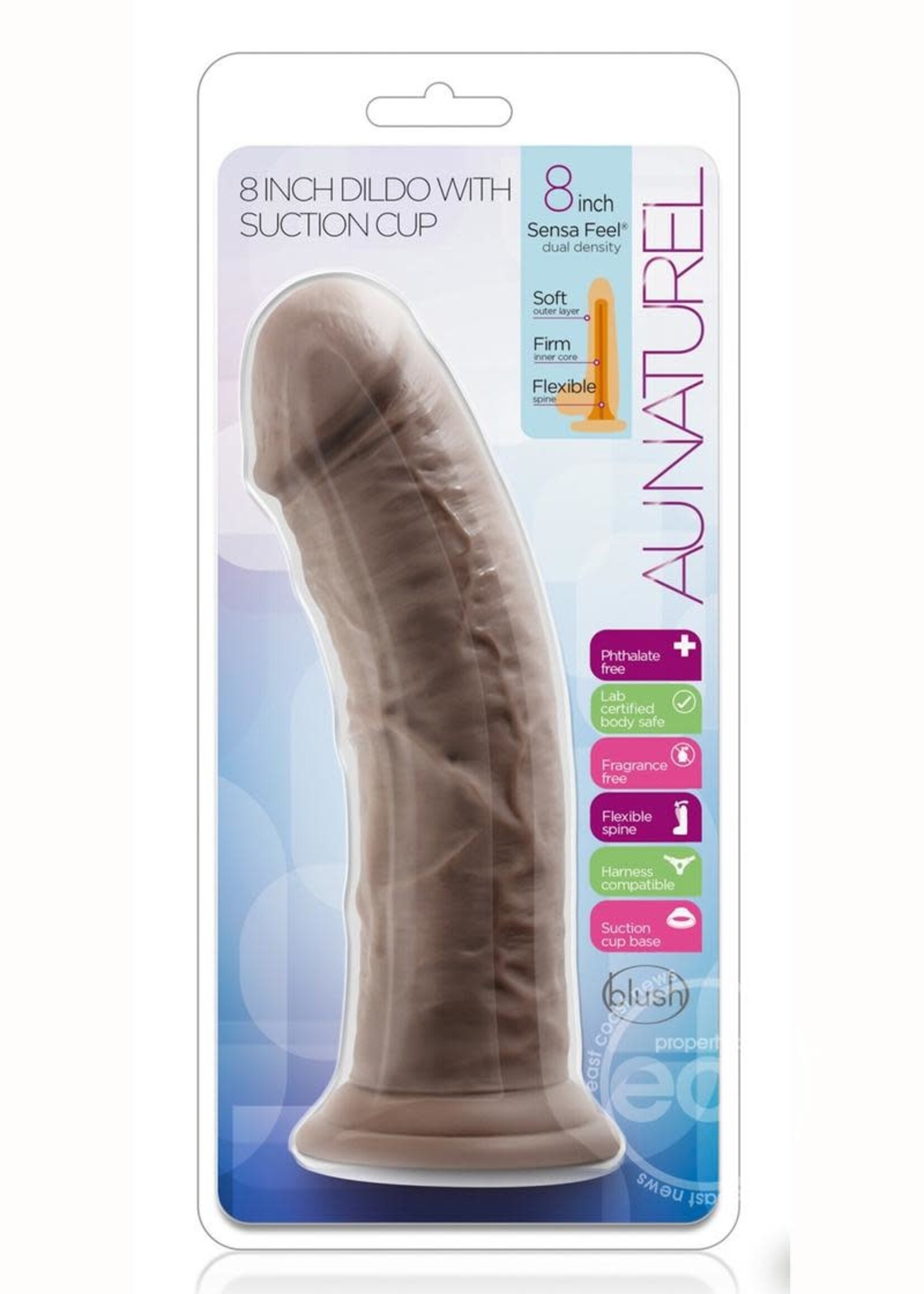 Blush Novelties Au Naturel Dildo with Suction Cup 8in