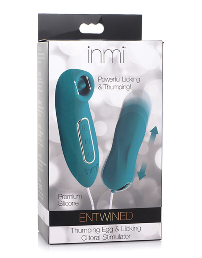XR Brands inmi Inmi Entwined Silicone Thumping Egg & Licking Clitoral Stimulator - Green