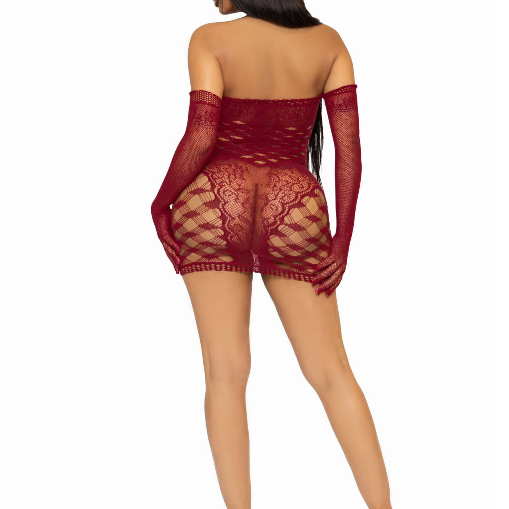 Leg Avenue 2 Pc Hardcore Net Tube Dress With Gloves - One Size