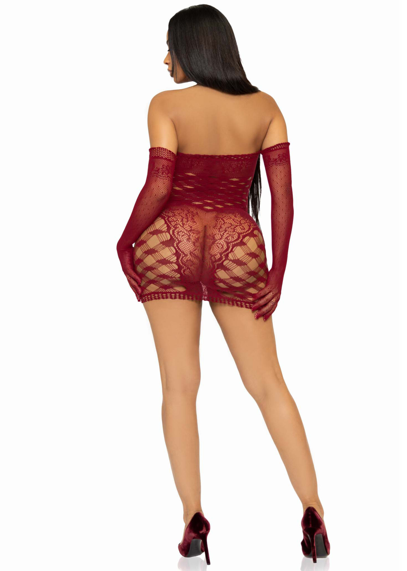 Leg Avenue 2 Pc Hardcore Net Tube Dress With Gloves - One Size